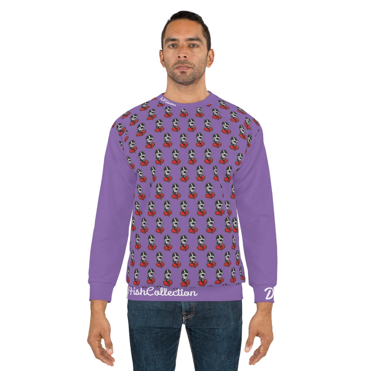 "Par 5" Light Purple Unisex Sweatshirt (AOP)