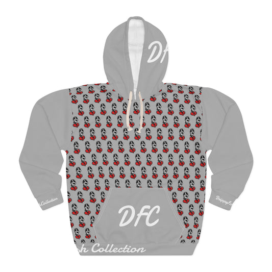 "Par 5" Light Grey Unisex Pullover Hoodie (AOP)