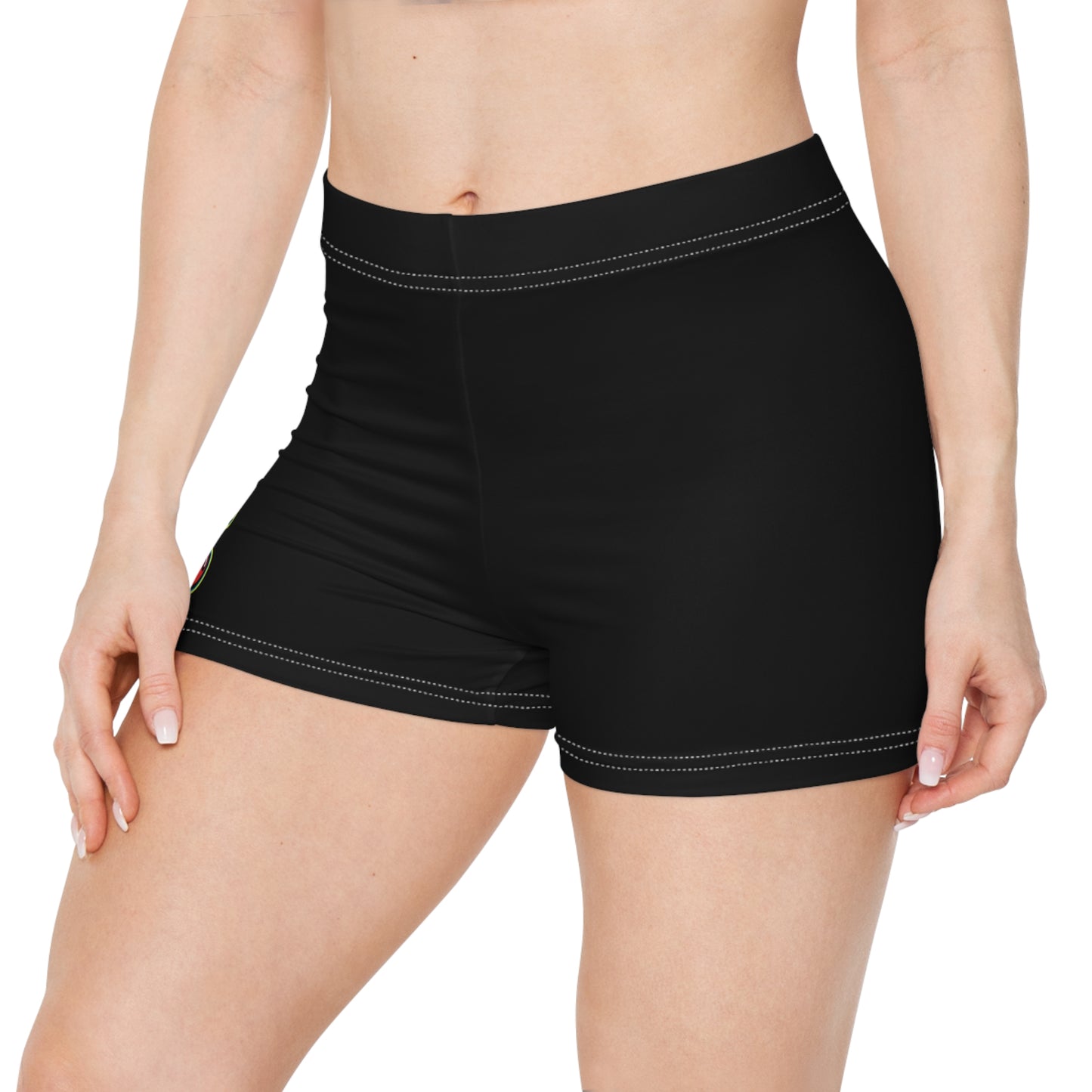 DF Collection Women's Black Shorts (AOP)