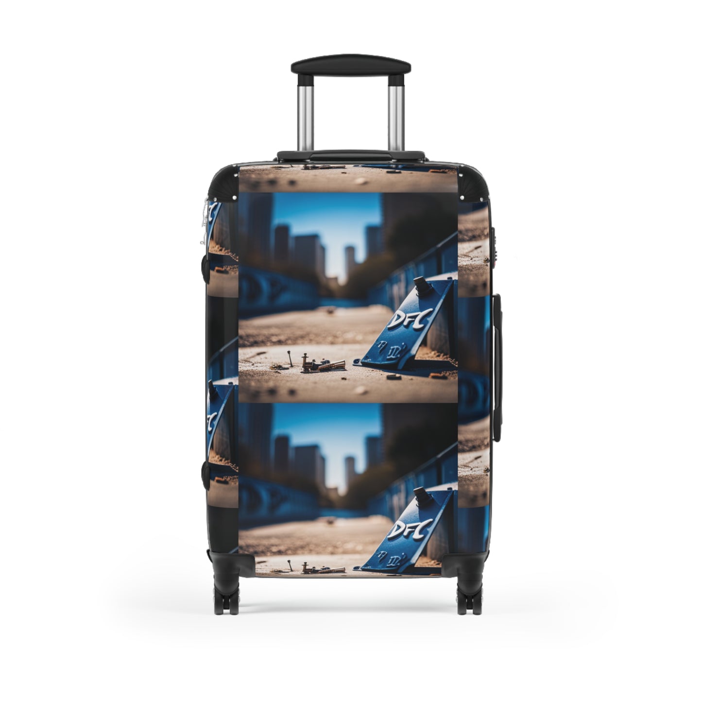 "Passport City" Black Suitcase