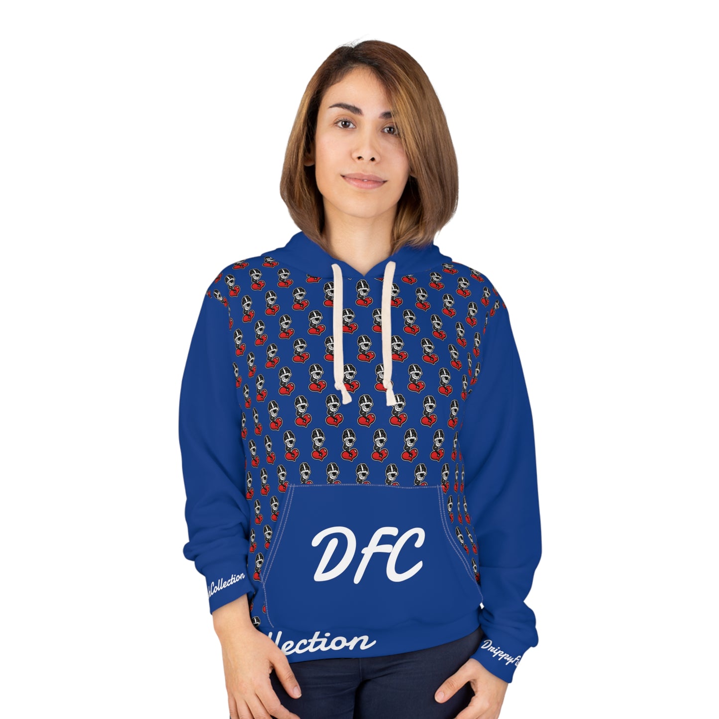 "Par 5" Blue Unisex Pullover Hoodie (AOP)