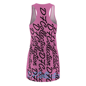 "DF COLLECTION" 80's Light Pink Women's Cut & Sew Racerback Dress