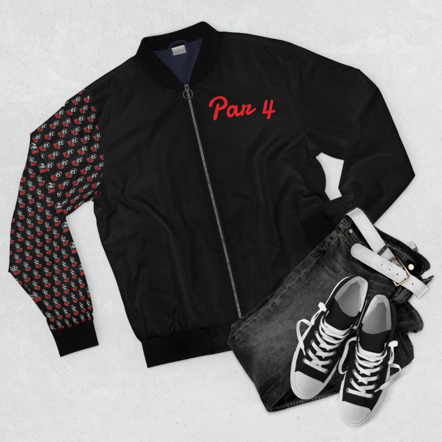 PAR 4 "BLK/RED" Men's Bomber Jacket (AOP)