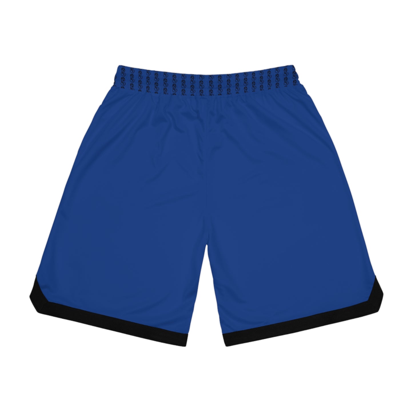 "Black Label 2.0" Varsity Blue Basketball Rib Shorts (AOP)