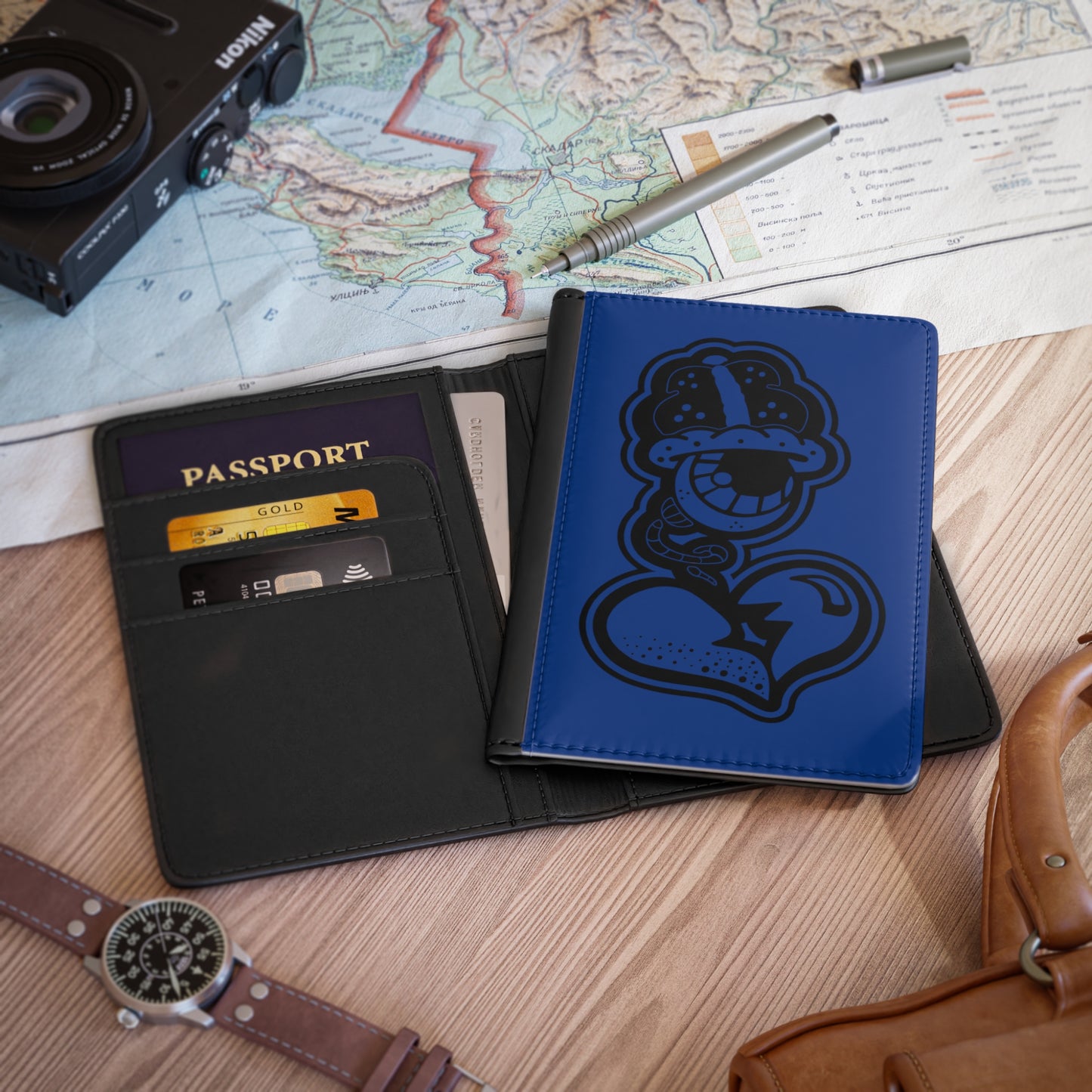 "DFC" Blue Passport Cover