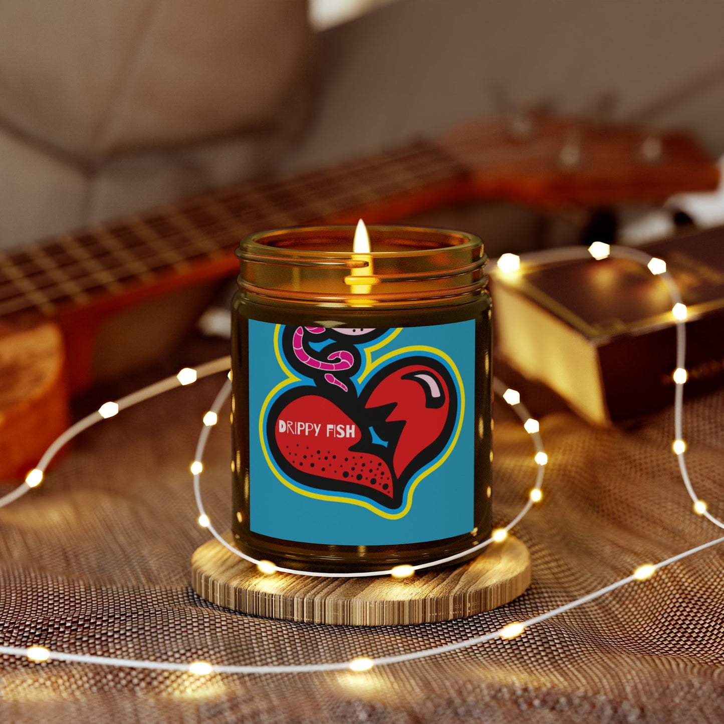 Drippy Fish Scented Candles - Coconut Apricot Wax (4oz, 9oz) - Vibrant Love Inspired Aromas