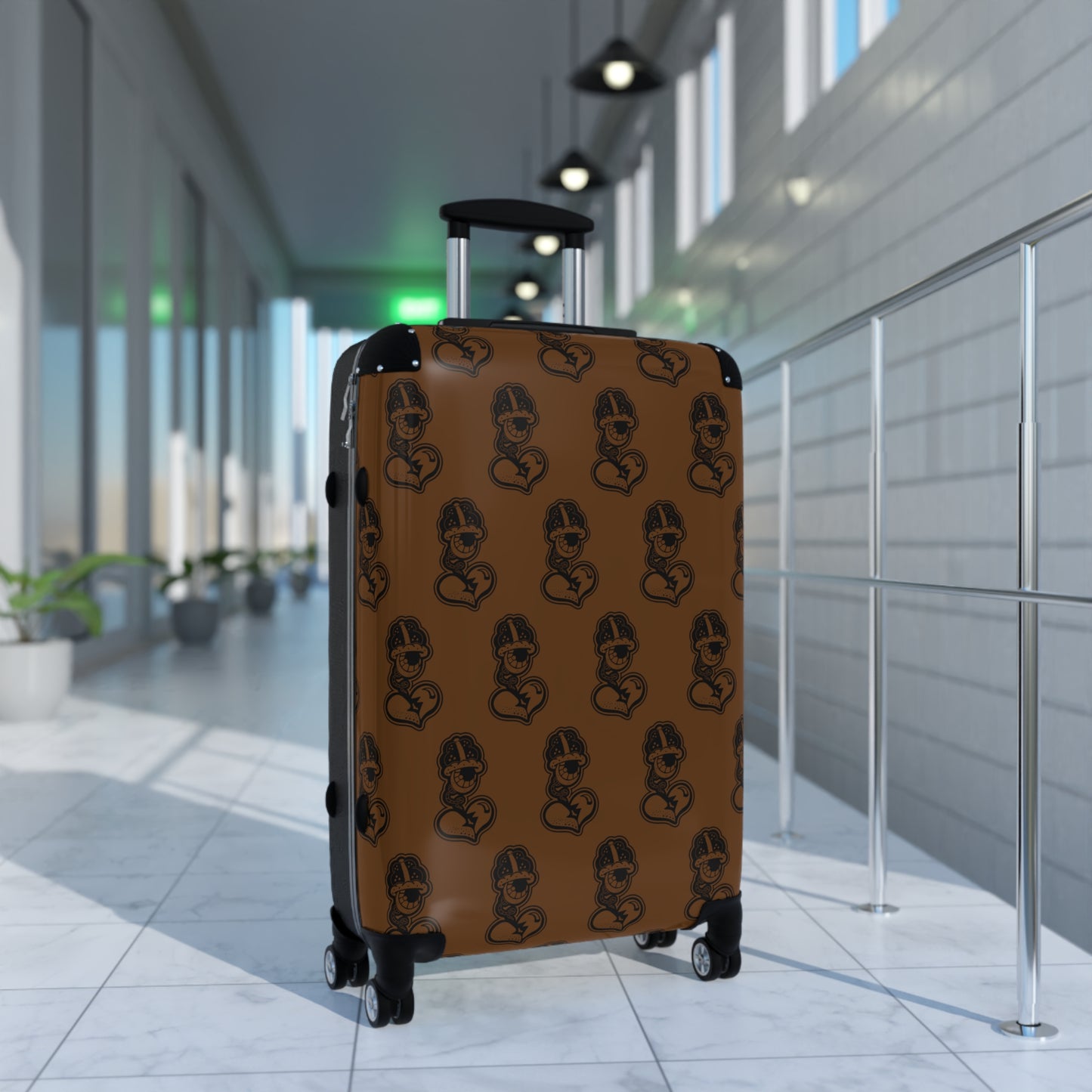 "DrippyFish" Brown Suitcase