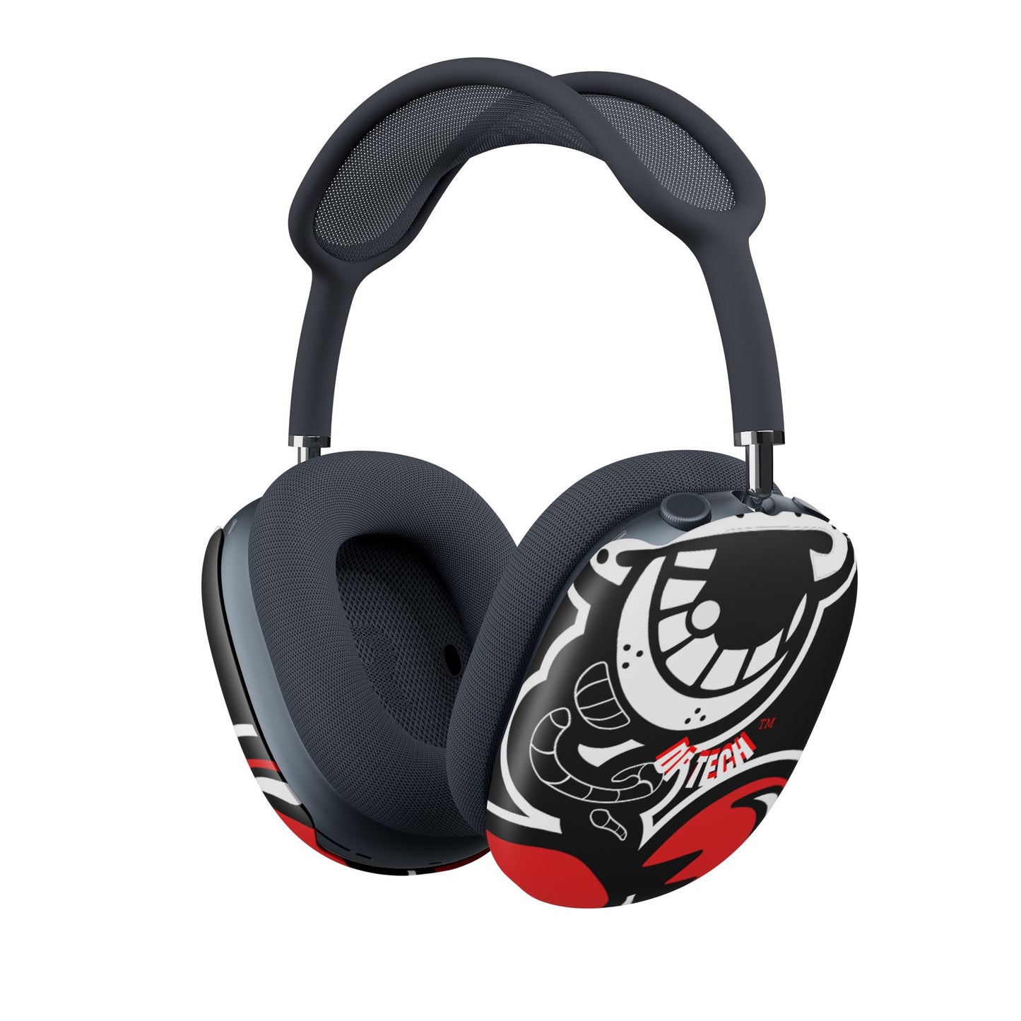 AirPod Max Case — Bold Black & Red Graphic Skull Ear Cup Covers
