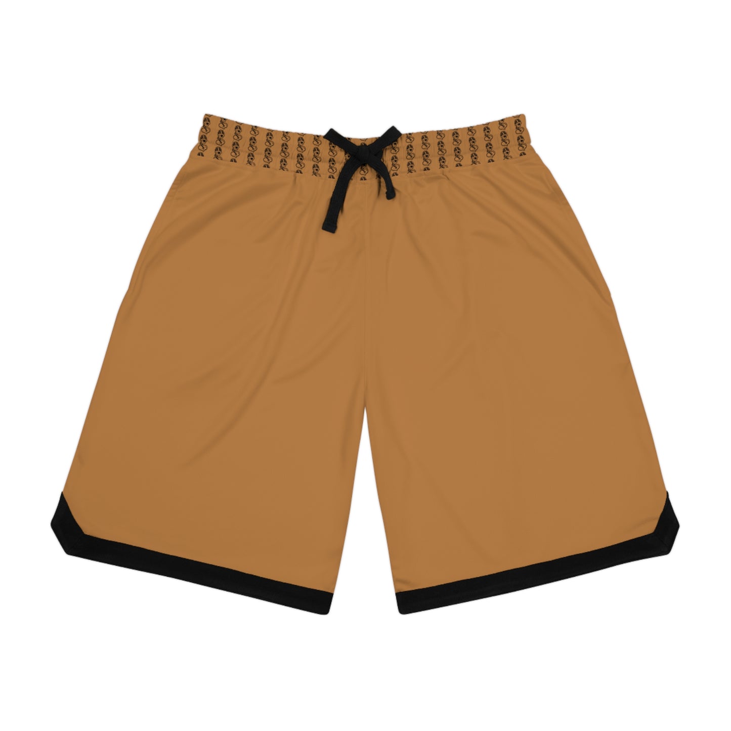 "Black Label 2.0" Tan Basketball Rib Shorts (AOP)