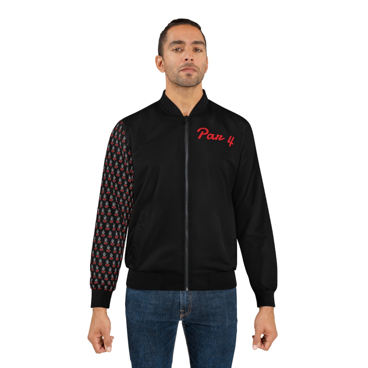 PAR 4 "BLK/RED" Men's Bomber Jacket (AOP)