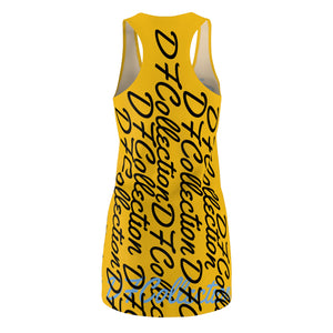 "DF COLLECTION" Yellow Women's Cut & Sew Racerback Dress