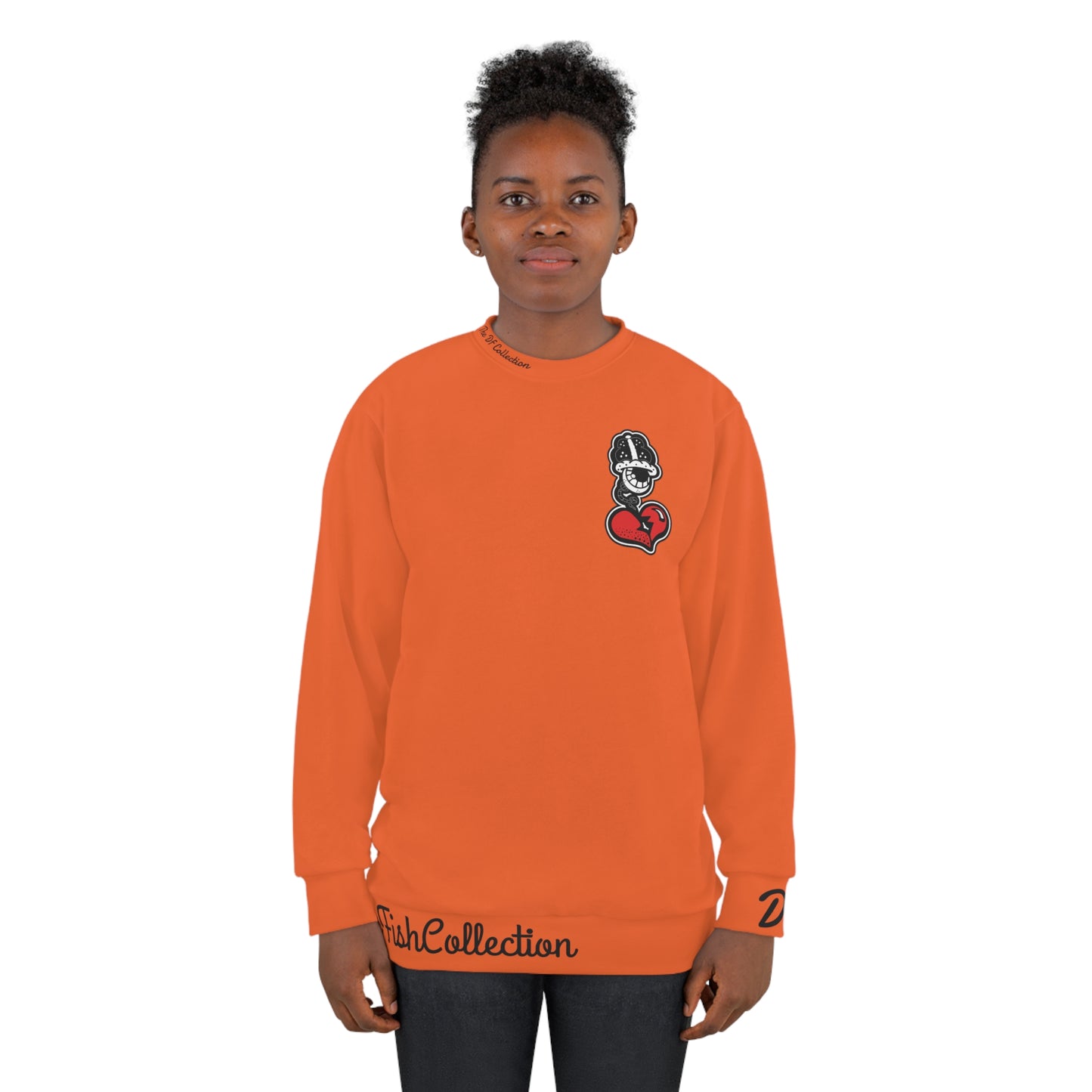 "Par 4" Orange Unisex Sweatshirt (AOP)