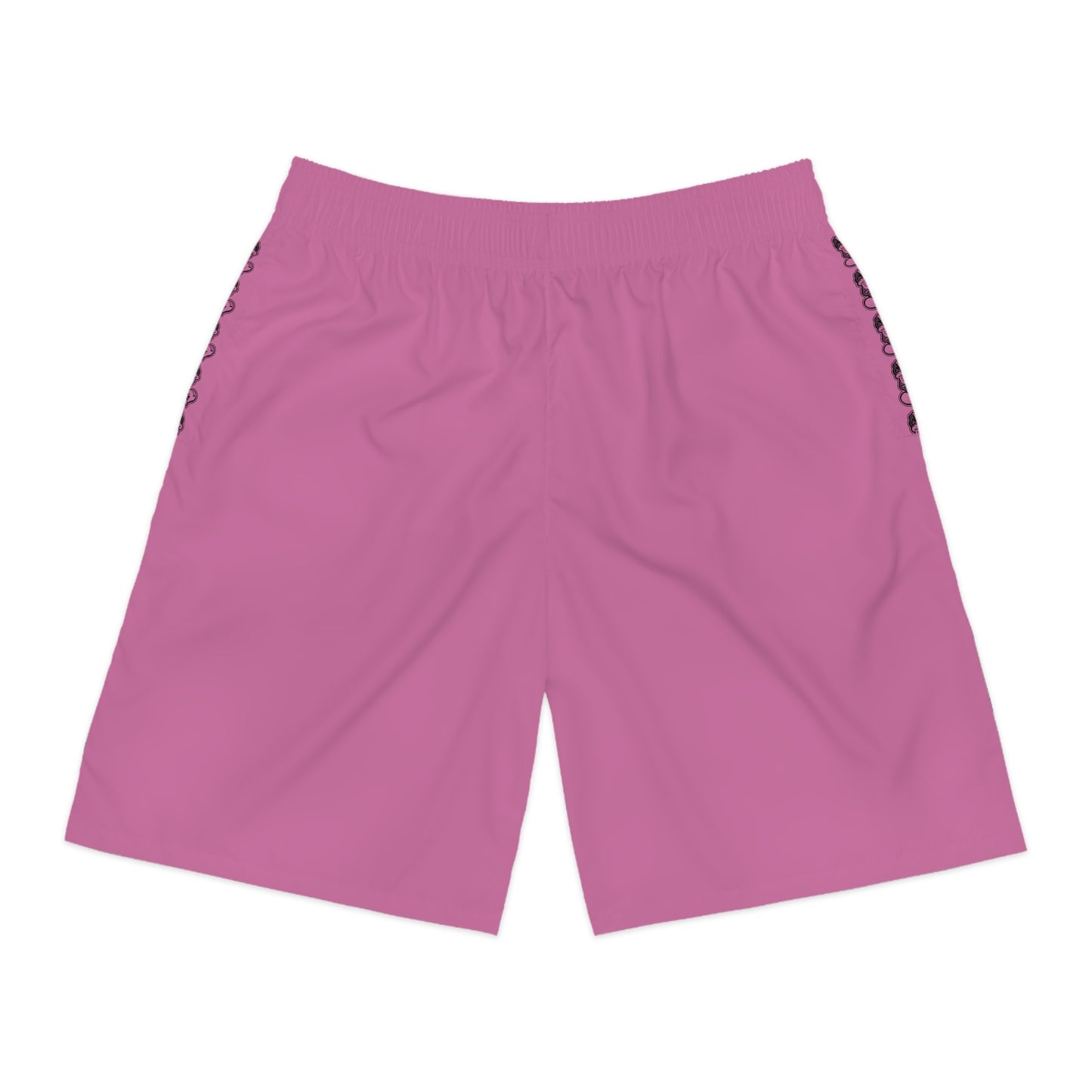 "Black Label" Light Pink Men's Jogger Shorts (AOP) By WildeTuna