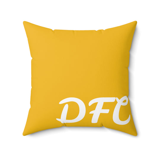 "DFC" Yellow Spun Polyester Square Pillow