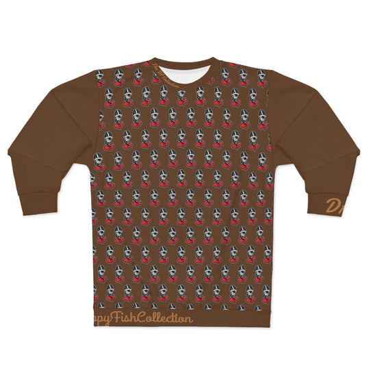 "Par 5" Brown Unisex Sweatshirt (AOP)