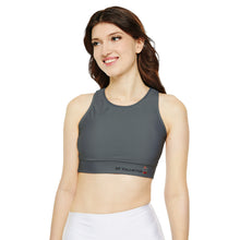 Load image into Gallery viewer, DFC Fully Lined, &quot;DRK GREY&quot; Padded Sports Bra (AOP)