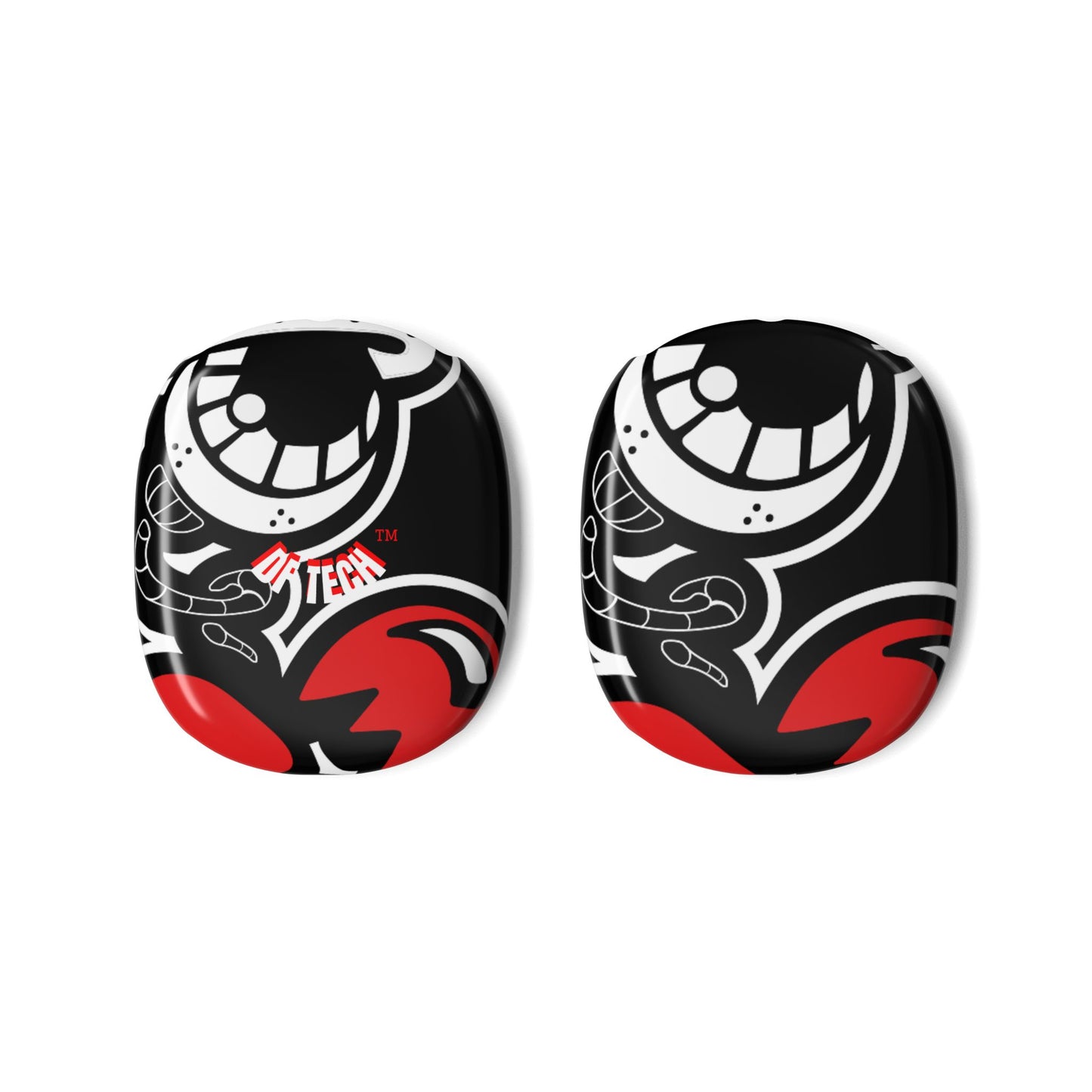 AirPod Max Case — Bold Black & Red Graphic Skull Ear Cup Covers