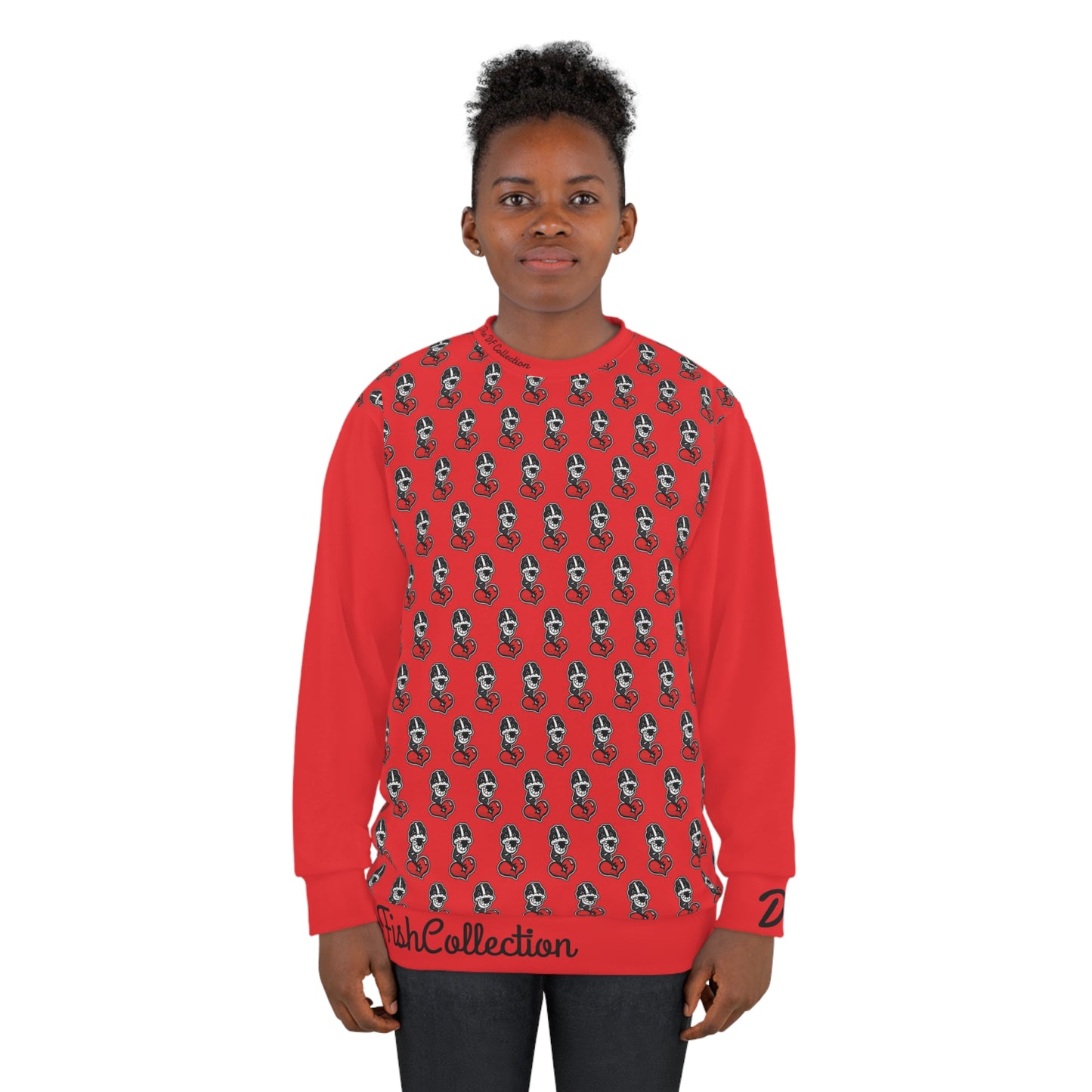 "Par 5" Red Unisex Sweatshirt (AOP)