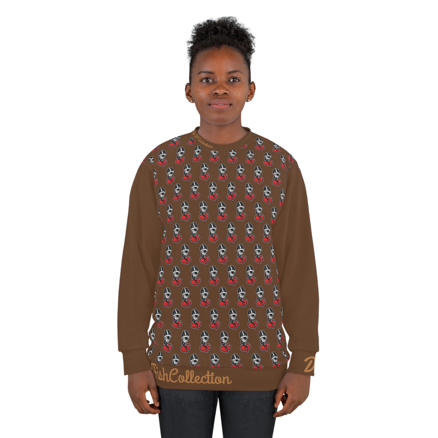 "Par 5" Brown Unisex Sweatshirt (AOP)