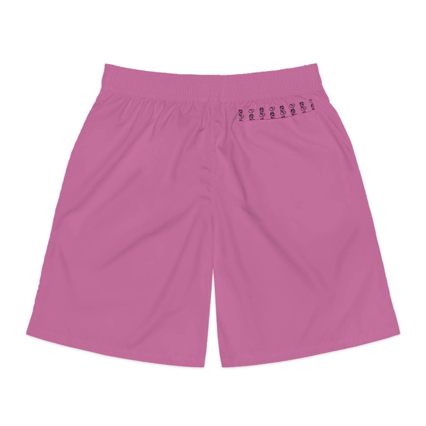 "Black Label" Light Pink Men's Jogger Shorts (AOP) By WildeTuna