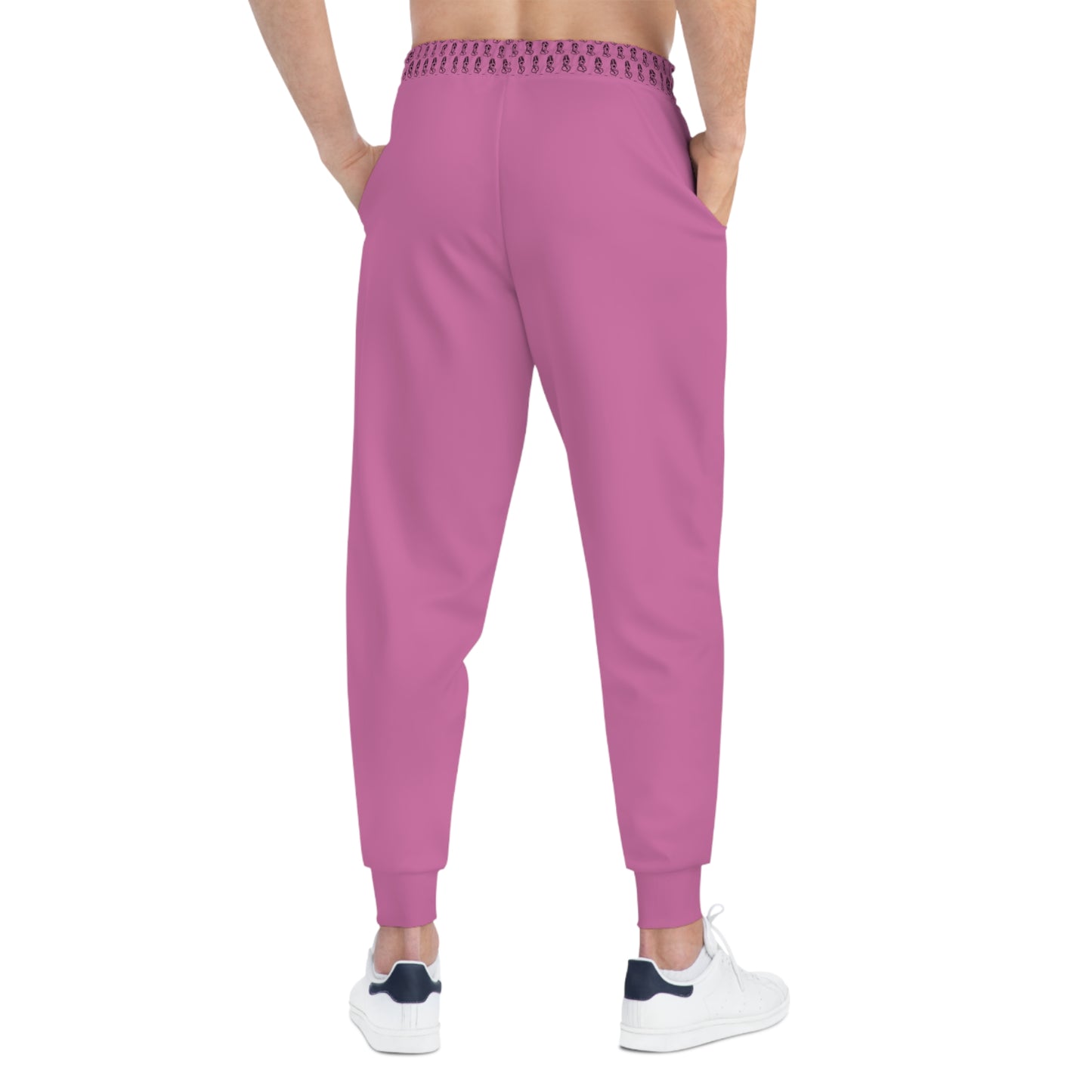 "Black Label" Light Pink Athletic Joggers (AOP) By WildeTuna