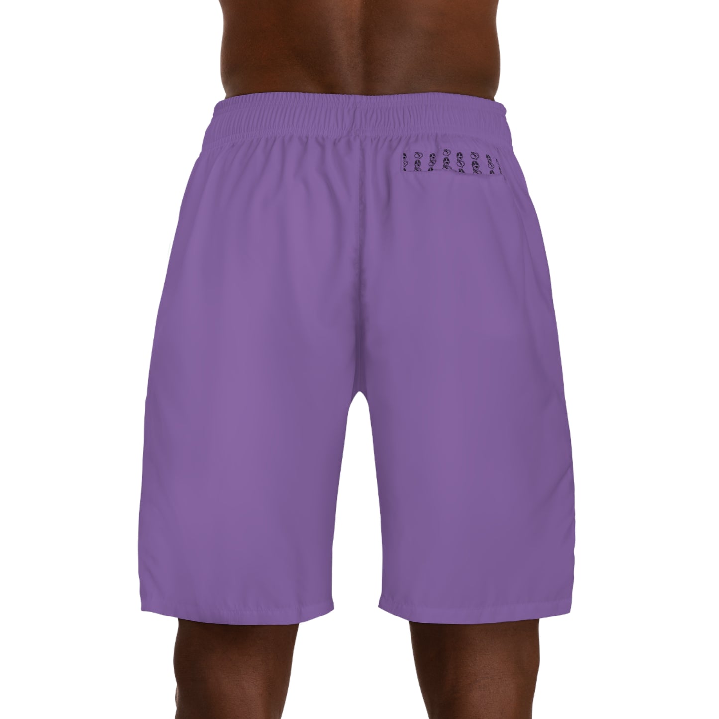 "Black Label" Light Purple Men's Jogger Shorts (AOP) By WildeTuna