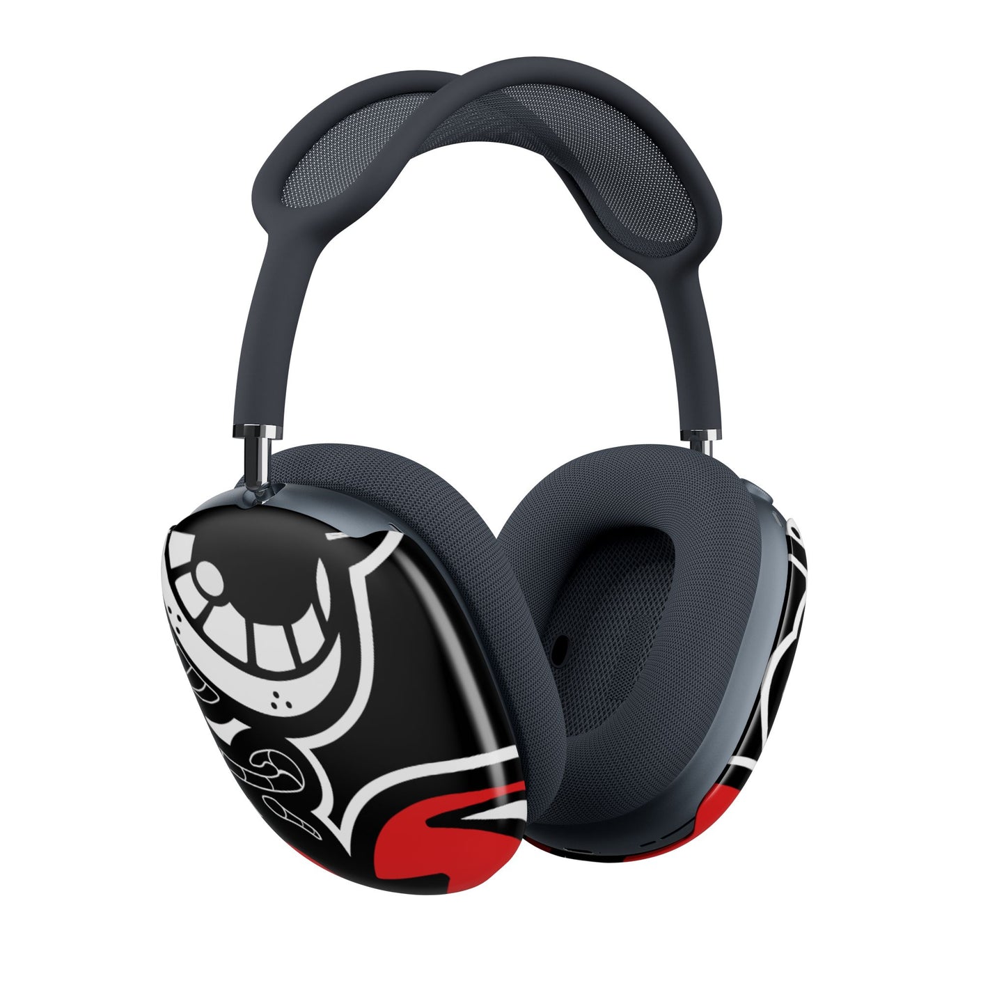 AirPod Max Case — Bold Black & Red Graphic Skull Ear Cup Covers