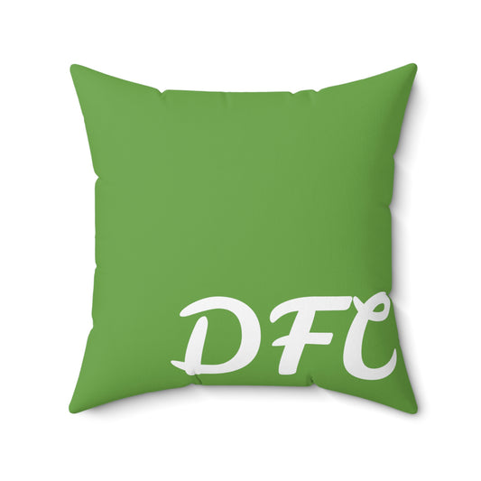 "DFC" Green Spun Polyester Square Pillow