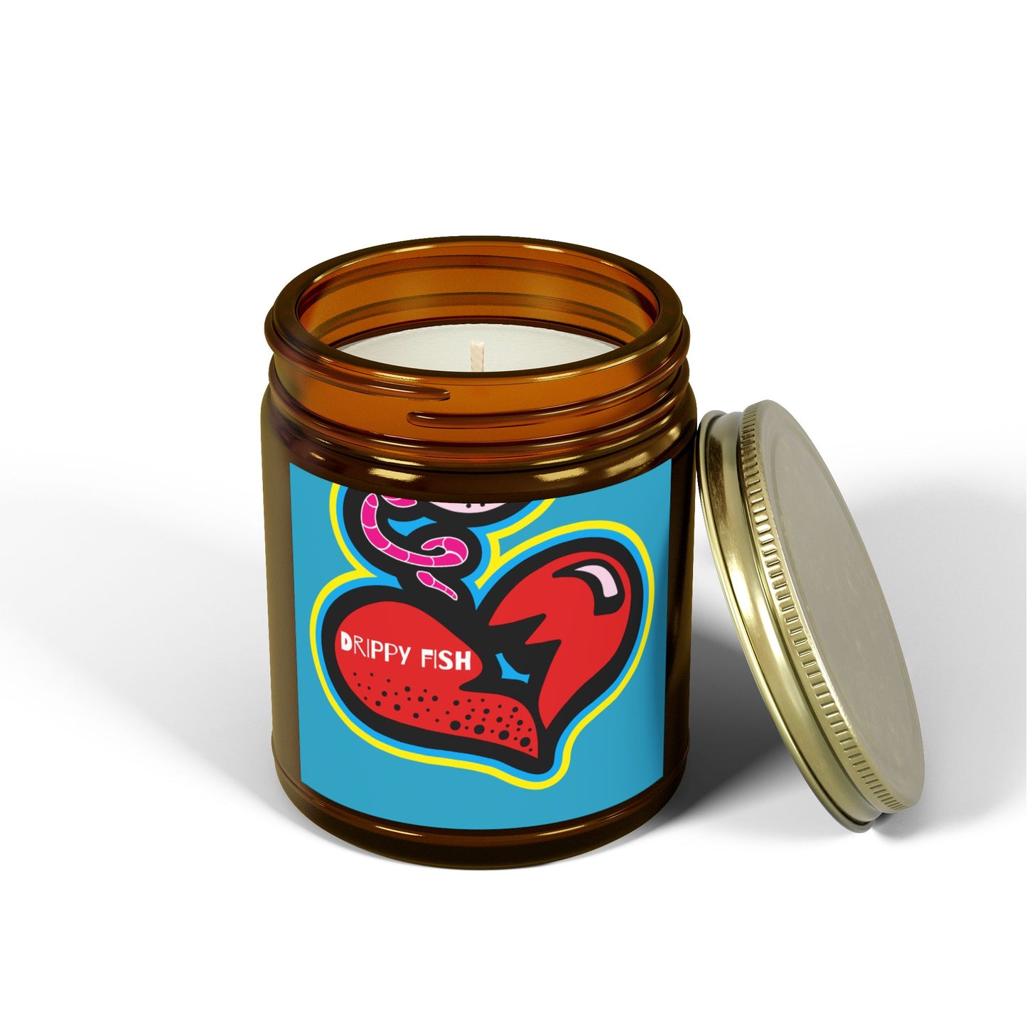 Drippy Fish Scented Candles - Coconut Apricot Wax (4oz, 9oz) - Vibrant Love Inspired Aromas