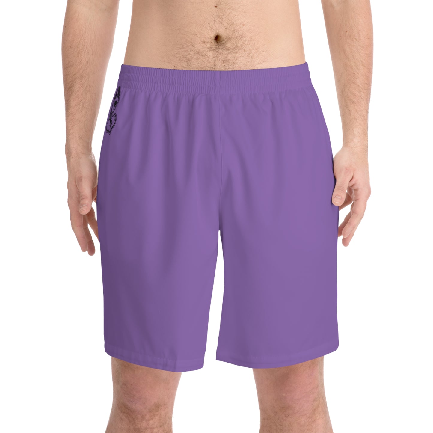 "Black Label" Men's Elastic Beach Shorts (AOP)