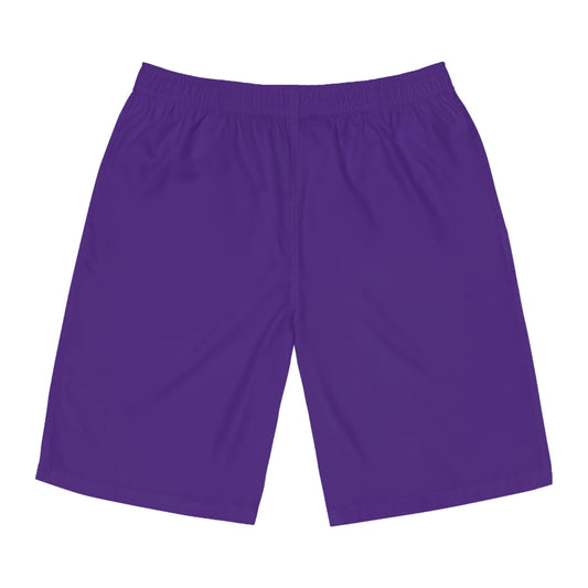 "Black Label" Purple Men's Board Shorts (AOP) Designed By Wildetuna