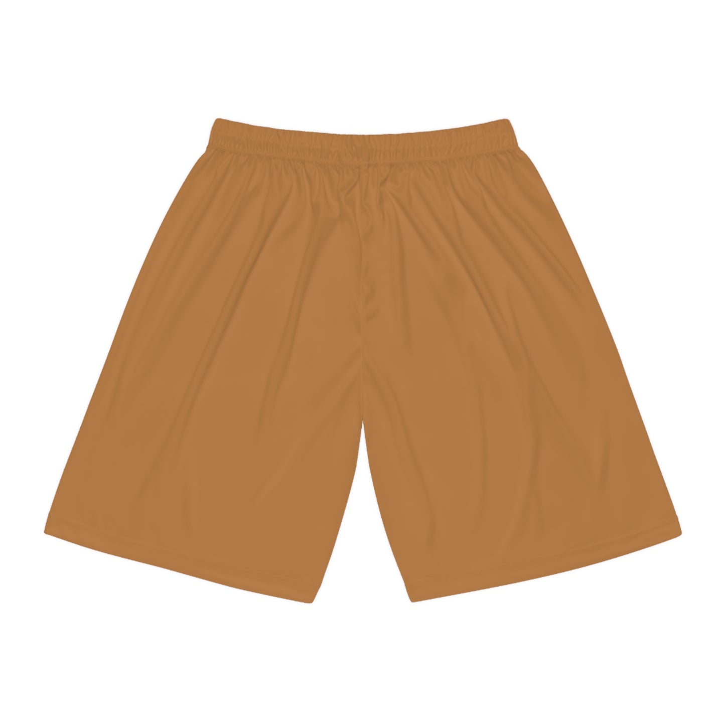 "Black Label" Tan Basketball Shorts (AOP) By WildeTuna