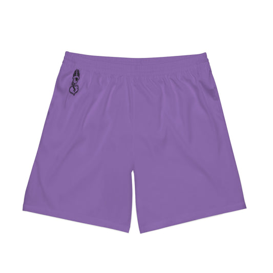 "Black Label" Men's Elastic Beach Shorts (AOP)