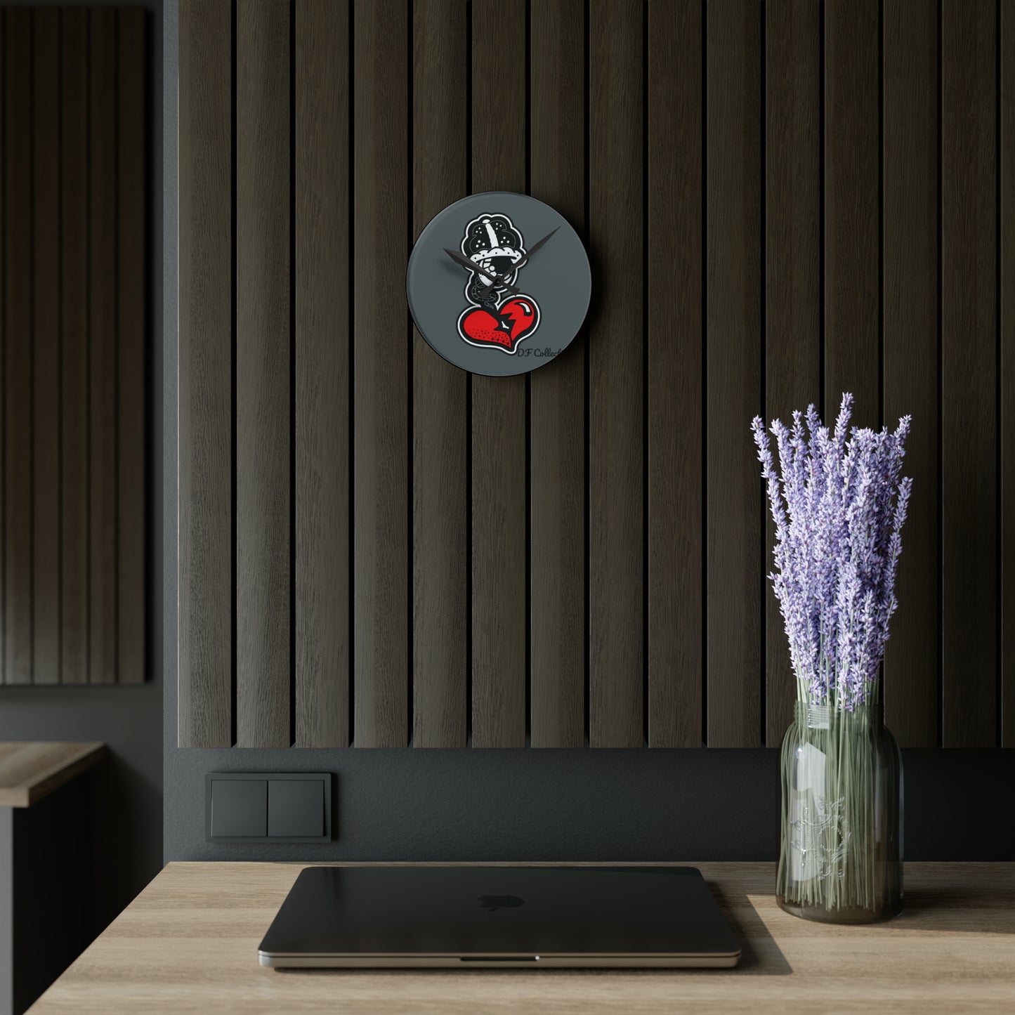 DF Collection Grey Acrylic Wall Clock