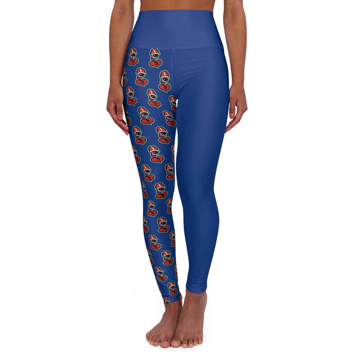 Retro Blue High Waisted Yoga Leggings (AOP)