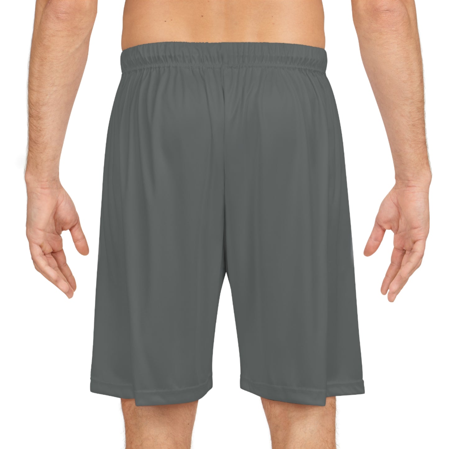 "Black Label" Varsity Grey Basketball Shorts (AOP) By WildeTuna