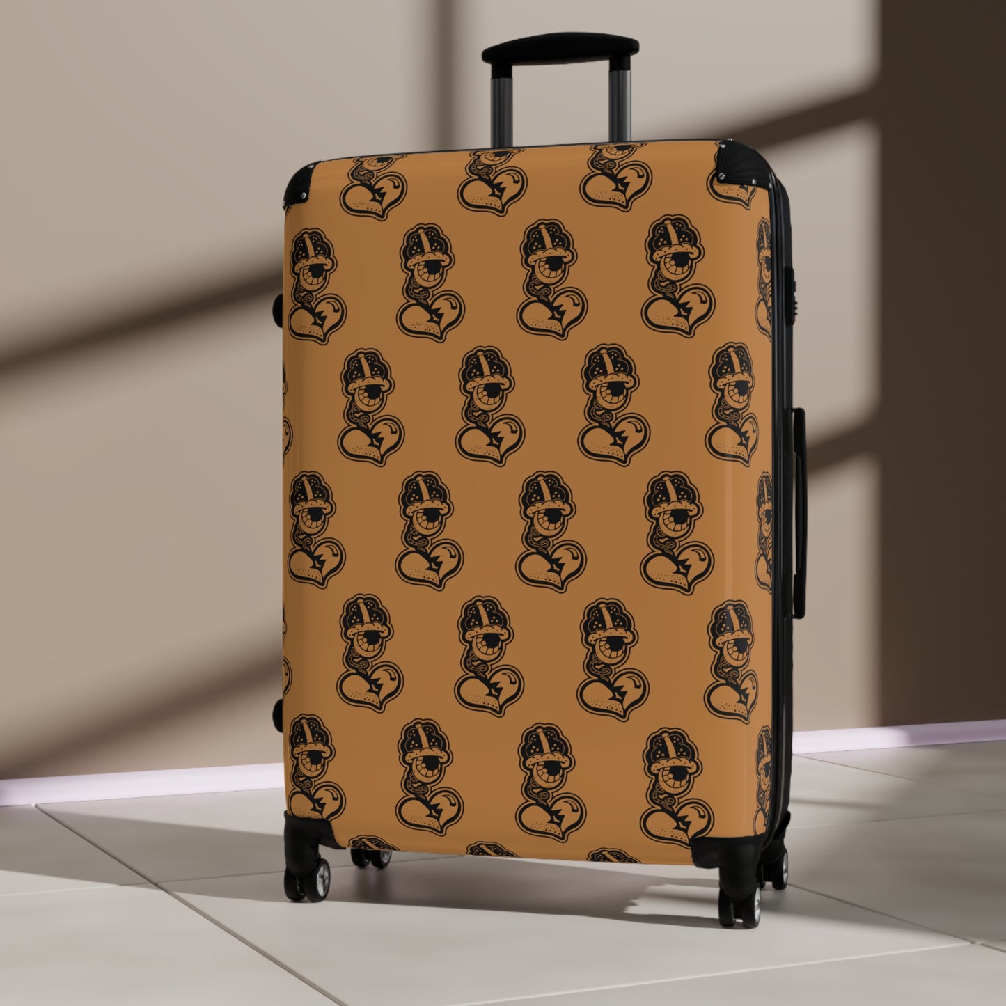 "DrippyFish" Light Brown Suitcase