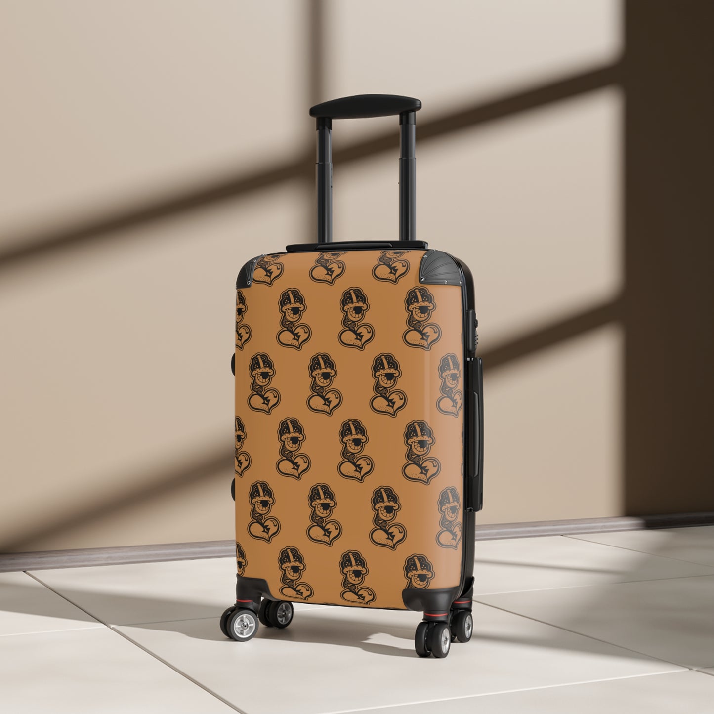 "DrippyFish" Light Brown Suitcase