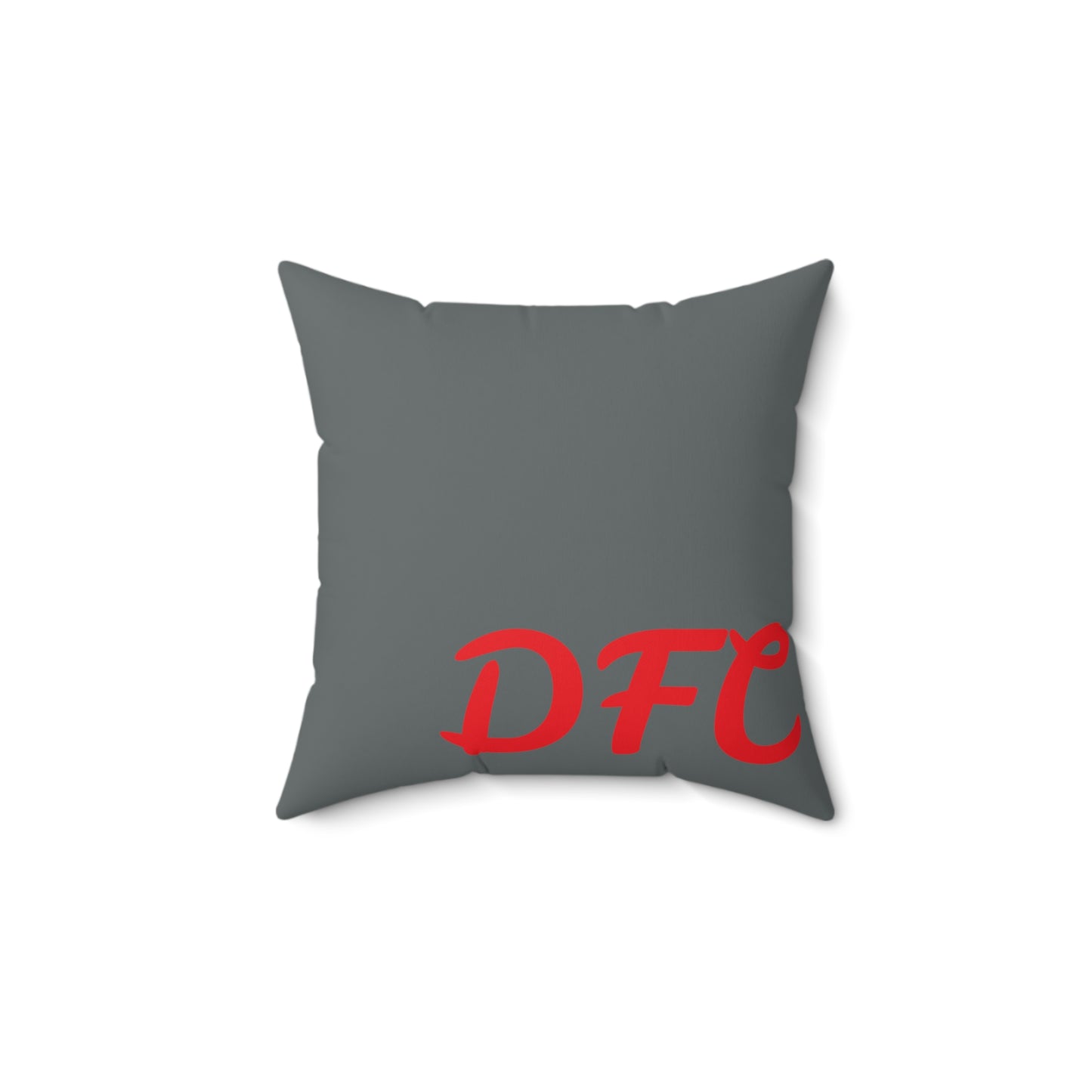 "DFC" Dark Grey Spun Polyester Square Pillow