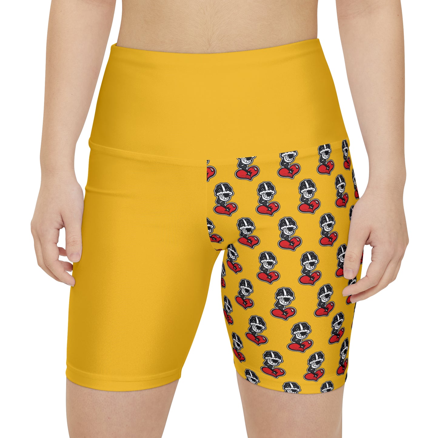 Yellow Women's Workout Shorts (AOP)