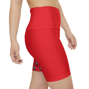 DF Collection "Women's Red Workout Shorts" (AOP)