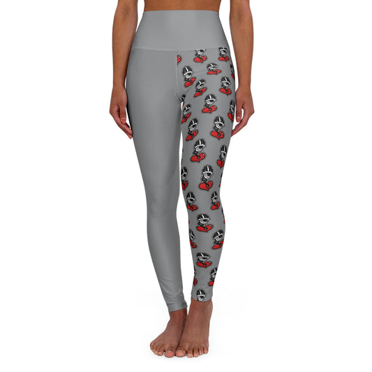 Grey High Waisted Yoga Leggings (AOP)