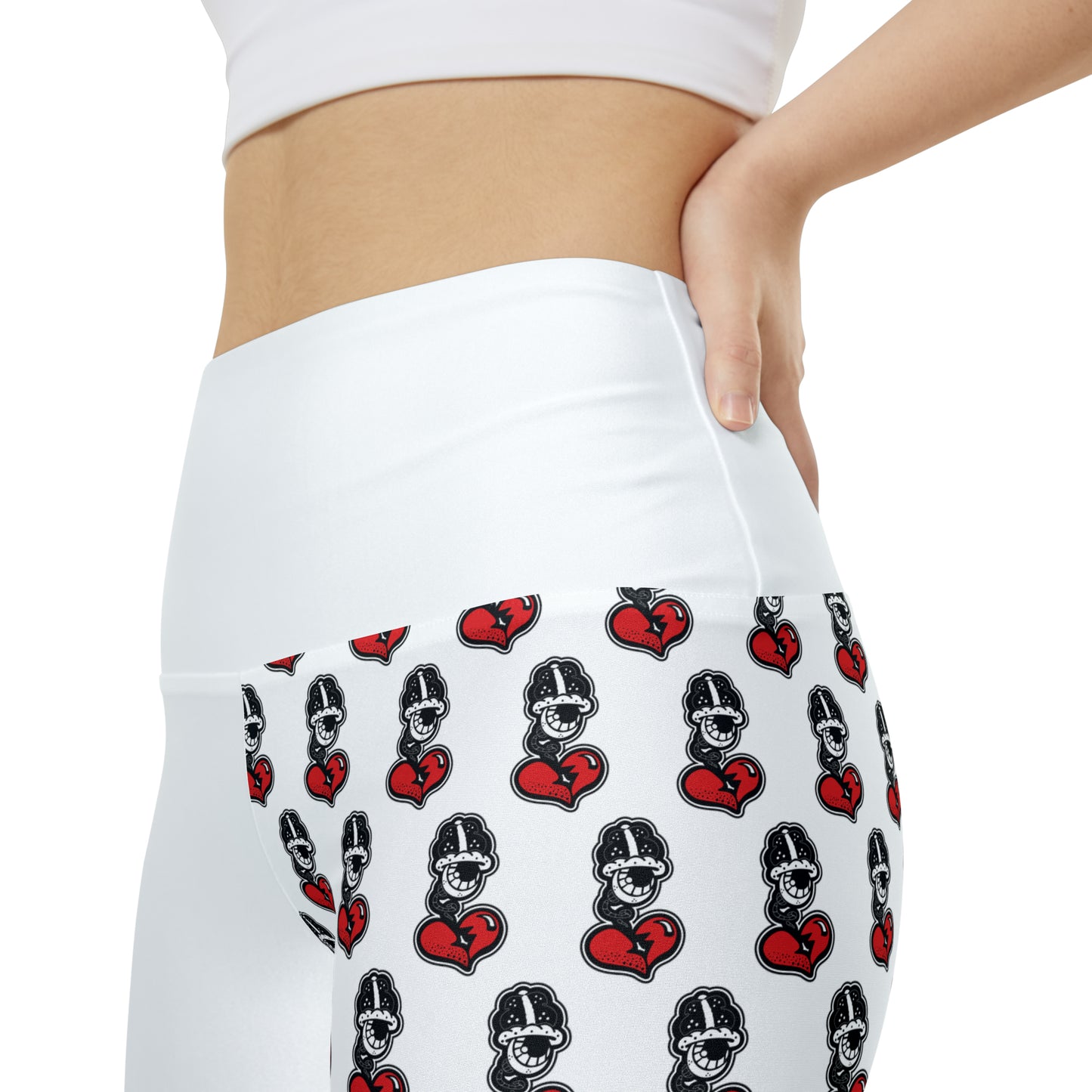 Women's Workout Shorts White (AOP)