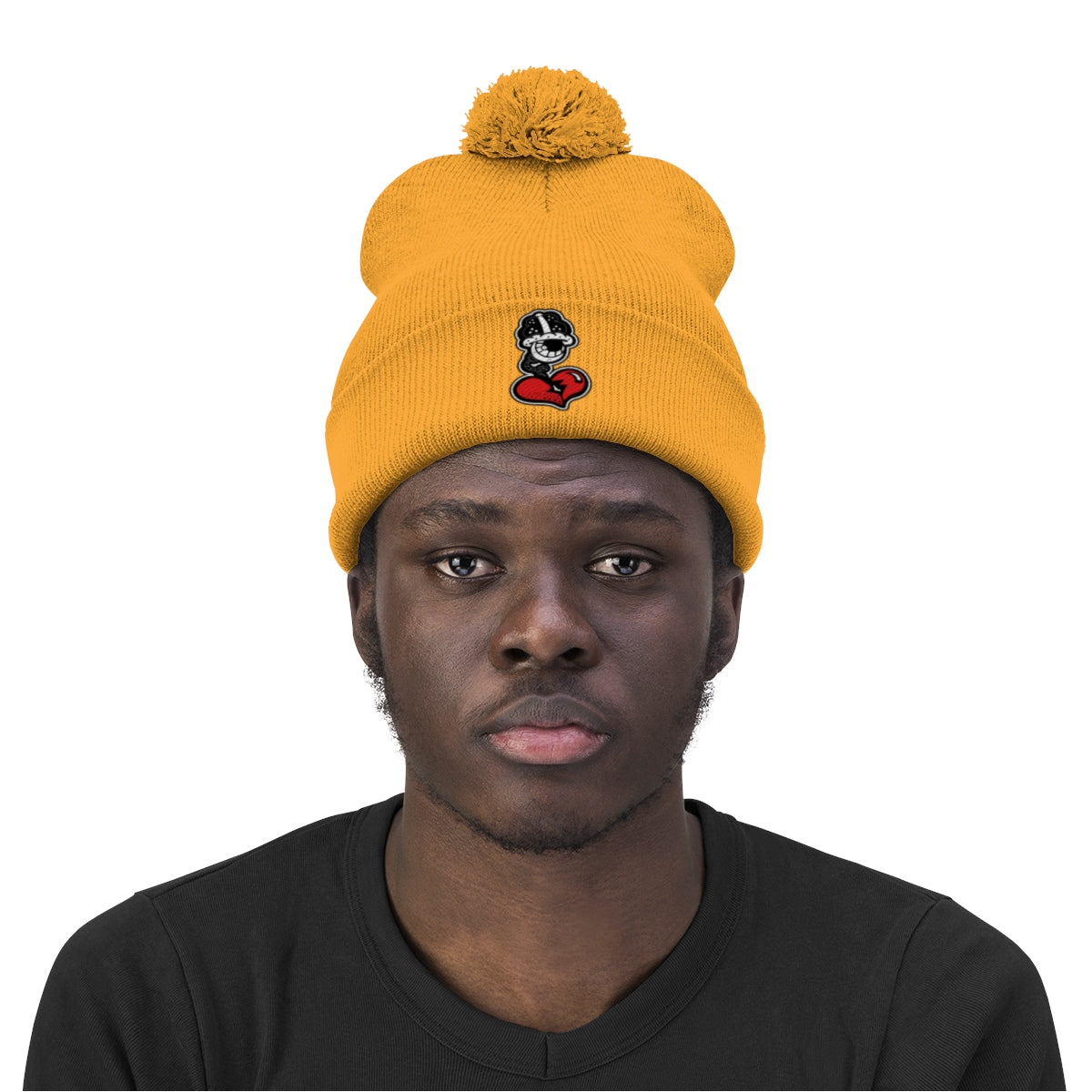 “Drippy Bean” Pom Pom Beanie