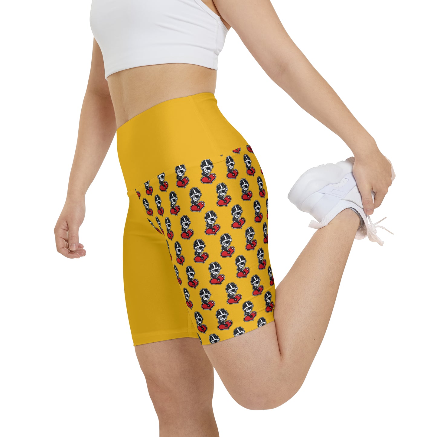 Yellow Women's Workout Shorts (AOP)