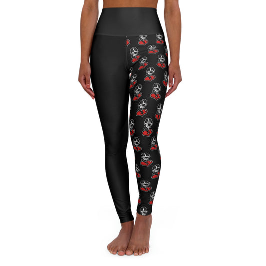 Black High Waisted Yoga Leggings (AOP)