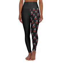 Load image into Gallery viewer, Black High Waisted Yoga Leggings (AOP)