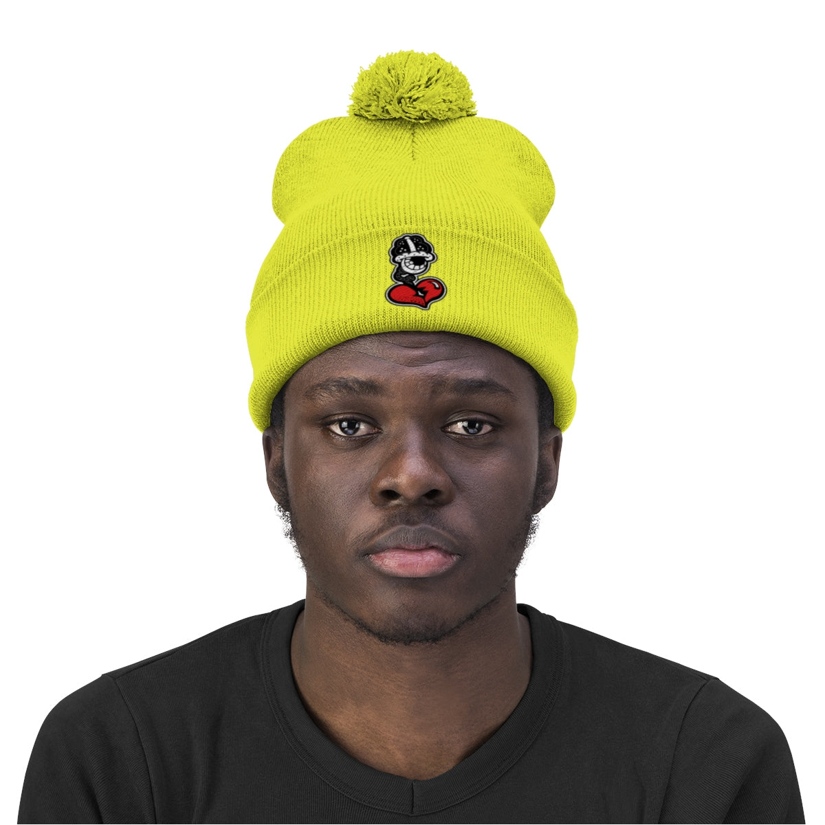 “Drippy Bean” Pom Pom Beanie