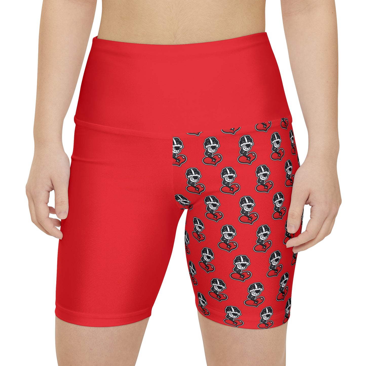 DF Collection "Women's Red Workout Shorts" (AOP)