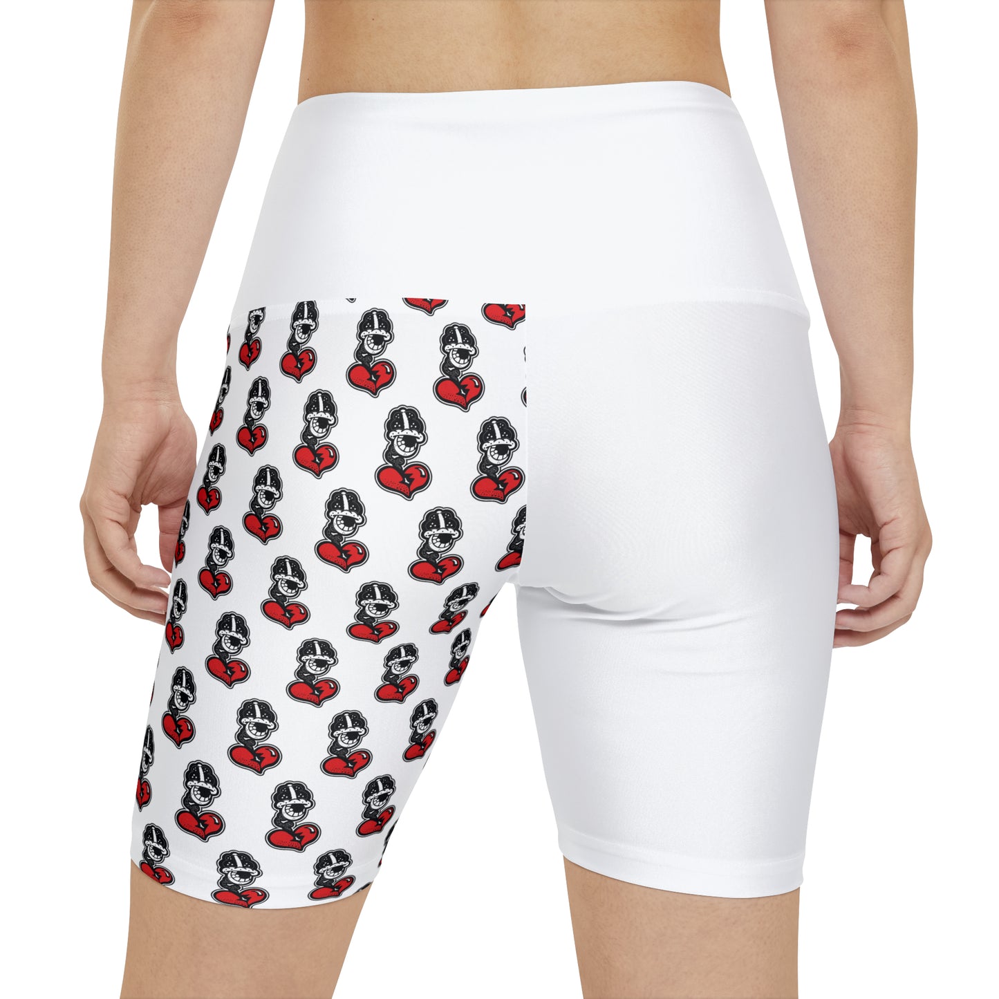 Women's Workout Shorts White (AOP)